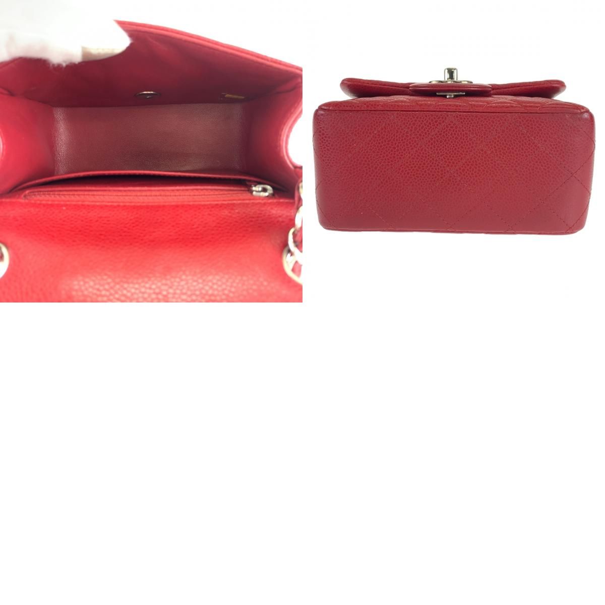 美品 CHANEL シャネル ミニマトラッセ ココマーク ターンロック レッド 