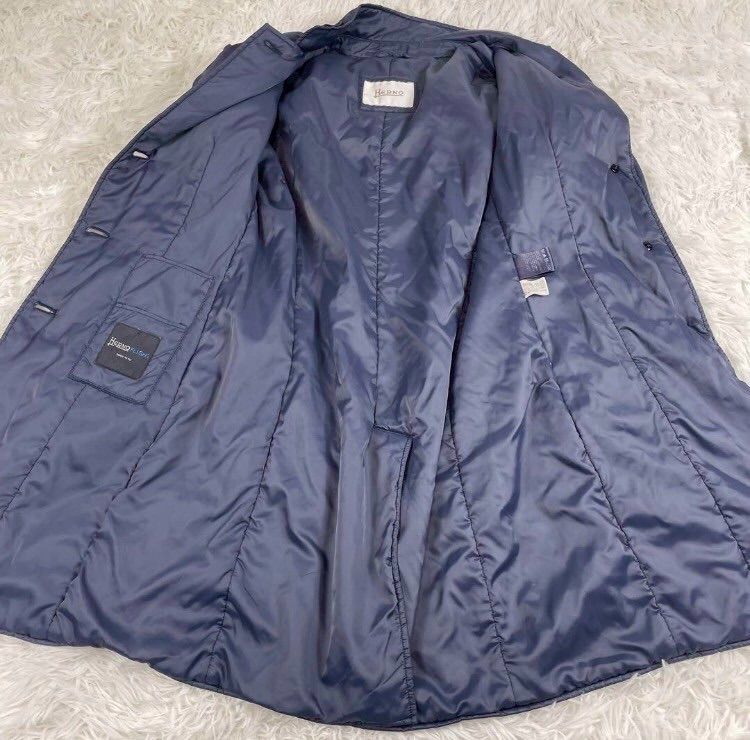 HERNO ヘルノ　フライトコート　L相当　定価約10万　ネイビー　ネックピロー HERNO ヘルノ フライトコート L相当 定価約10万 ネイビー ネックピロー