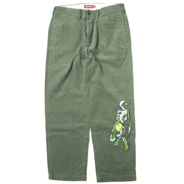 SUPREME シュプリーム 21AW Gonz Corduroy Chino Pant ゴンズコーデュロイチノパンツ 34 Dusty Green WEEK6 ボトムス s18553