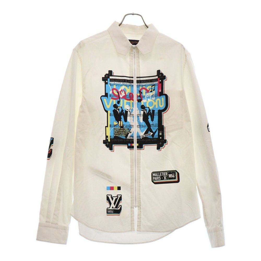 LOUIS VUITTON (ルイヴィトン) 23SS アニメーションテクニカルジップシャツジャケット ホワイト RM231M RM9 HOS03W