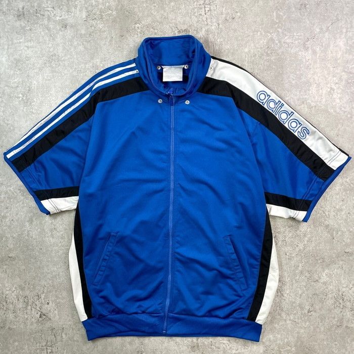 激レア80s アディダストラックジャケットトレフォイルロゴジャージメンズXL古着 adidas アディダス トレフォイルロゴ 刺繍 トラックジャケット