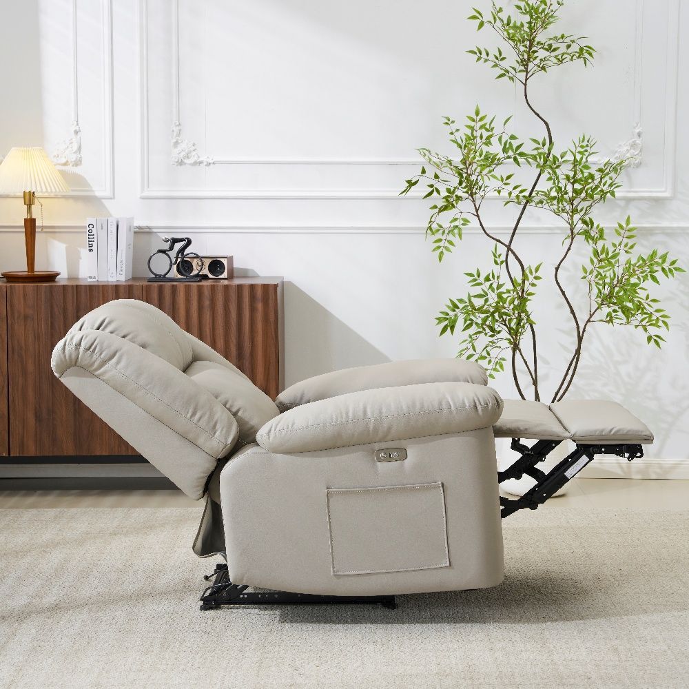 アッシュグレー】リクライニングチェア テーブル付き リクライニング