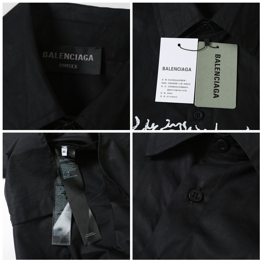 Balenciaga パレンシアガ BLCG 24FWカットアウト炎トーテムプリント長袖シャツ