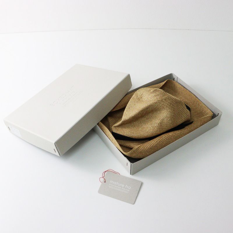 mature ha. マチュアーハ 帽子 MBOX-101 美品　箱付き mature ha. マチュアーハ グログランリボン ペーパー ブレード
