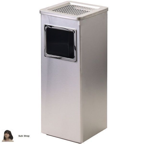 (新品未使用)スタンド灰皿 楽天市場】灰皿 4.5L 業務用 屋内用 角型 ステンレス灰皿SK-025