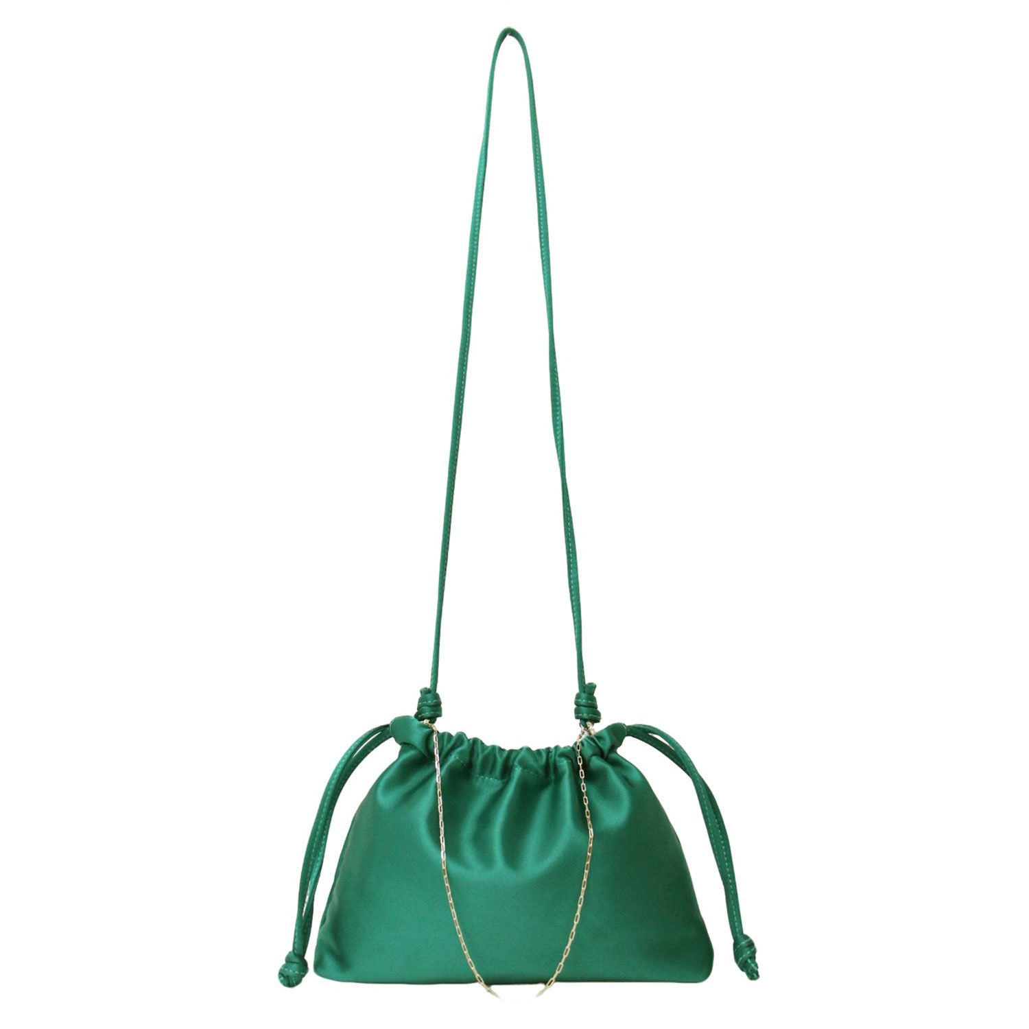 CELERI セルリ バッグ グリーン / 25春夏 サテン ミニ ポーチ / SATIN