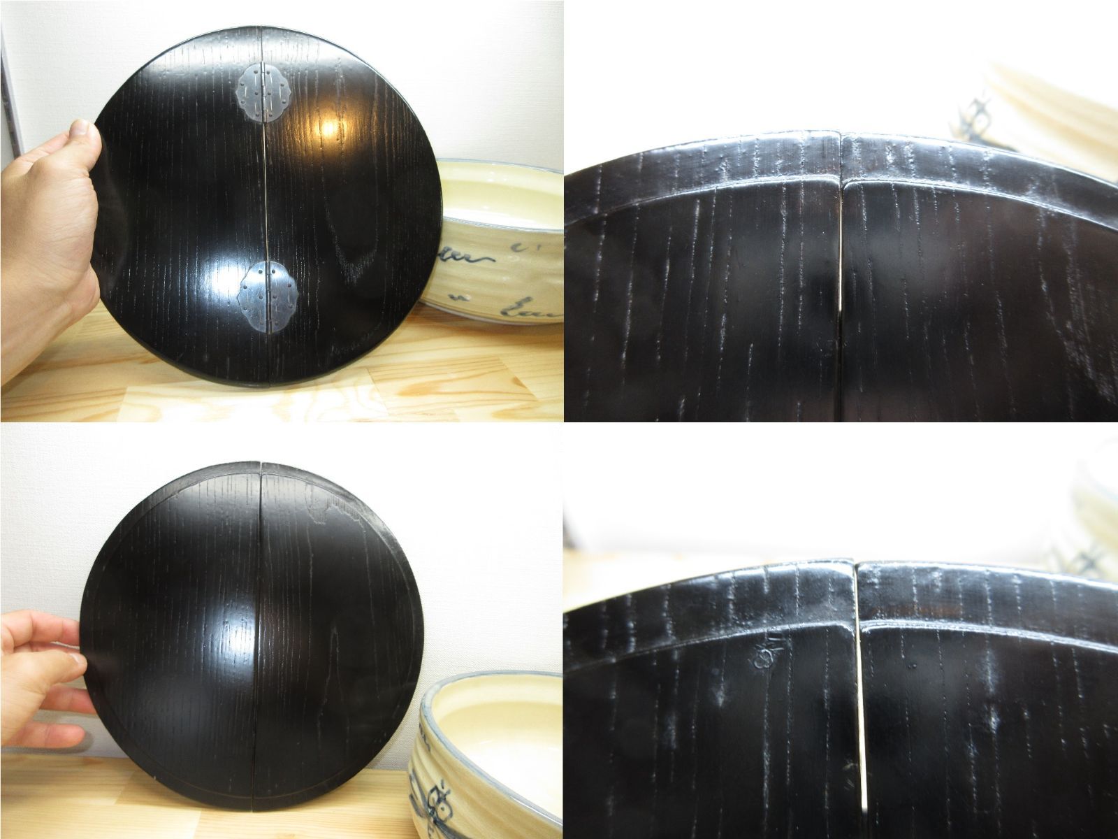 逢絢亭】茶道具 平水指 美濃焼 安南トンボ 割蓋付 加藤五陶 紙箱