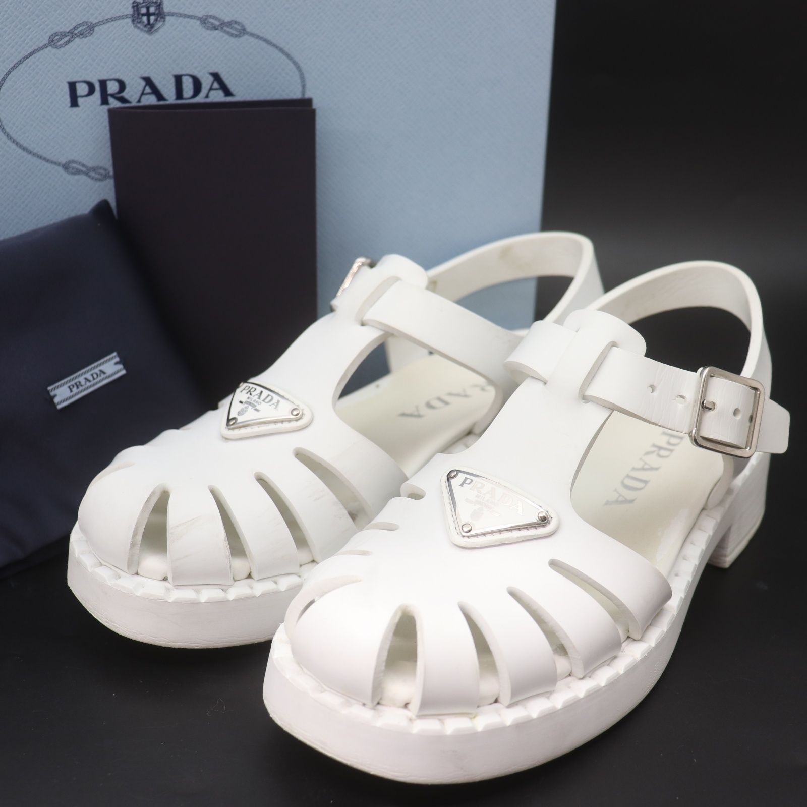 ITQWJU7QEB8K PRADA プラダ フィッシャーマン レディース サンダル 白 