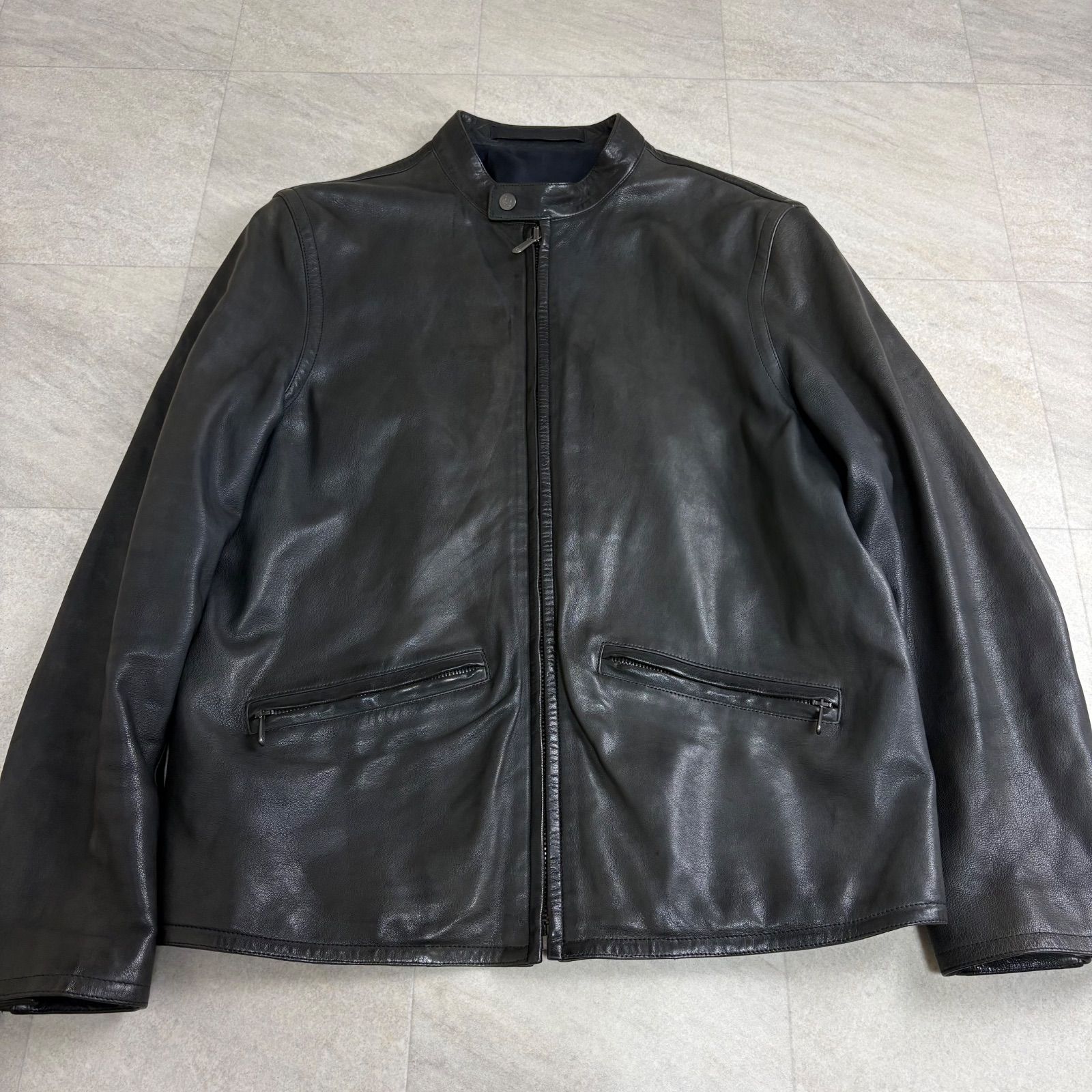 ダンヒル Dunhill ジャケット レザージャケット シングルライダース ラム