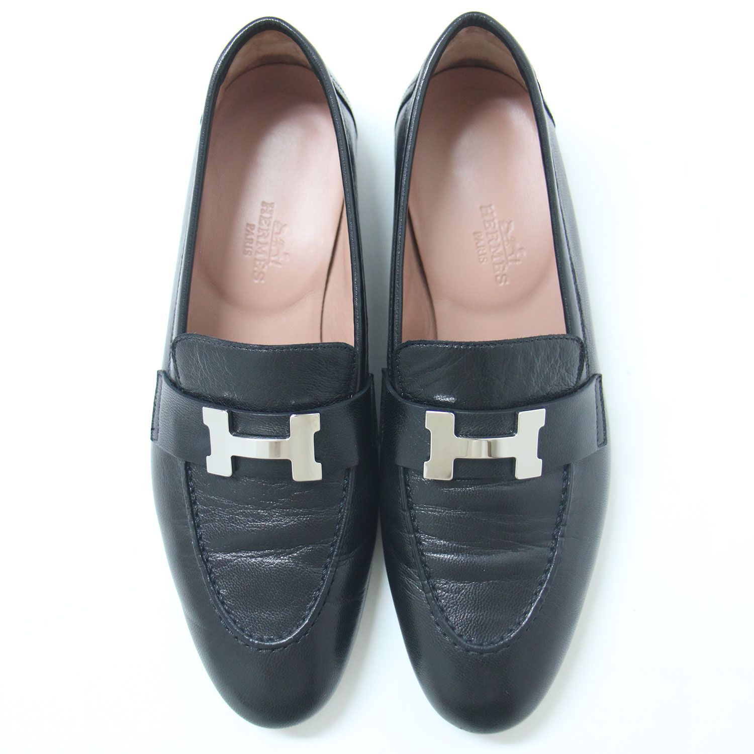 HERMES エルメス ブラック 黒 サイズ:35(22.0cm) / モカシン パリ