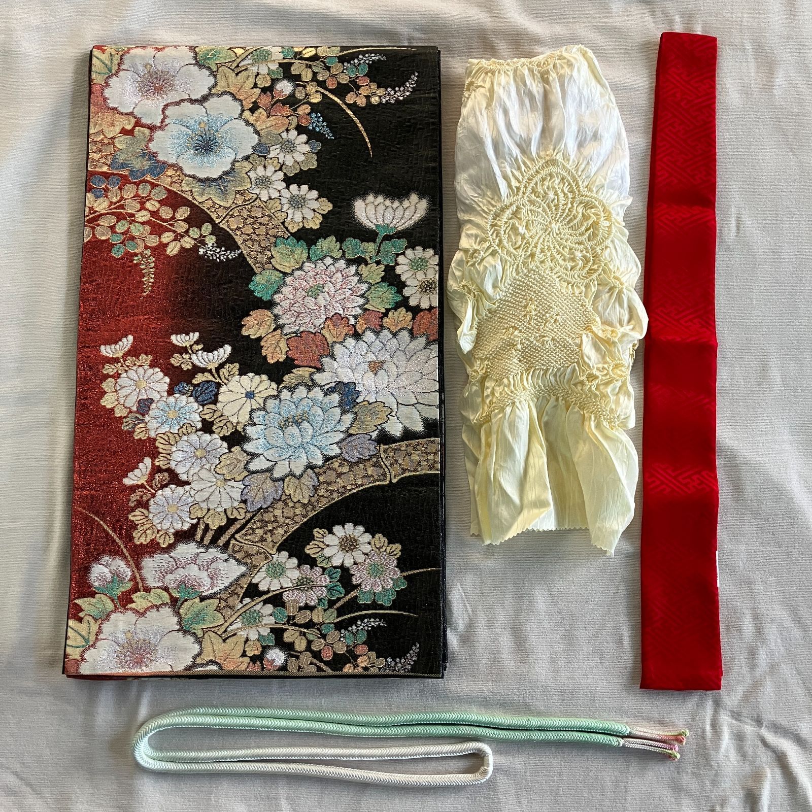 レトロ　袋帯　着物　振袖　昭和　成人式 レトロ袋帯着物振袖成人式アンティーク
