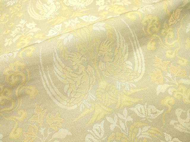 平和屋本店□極上 仙福屋宗介 となみ織物 全通柄袋帯 経錦 動物花唐草