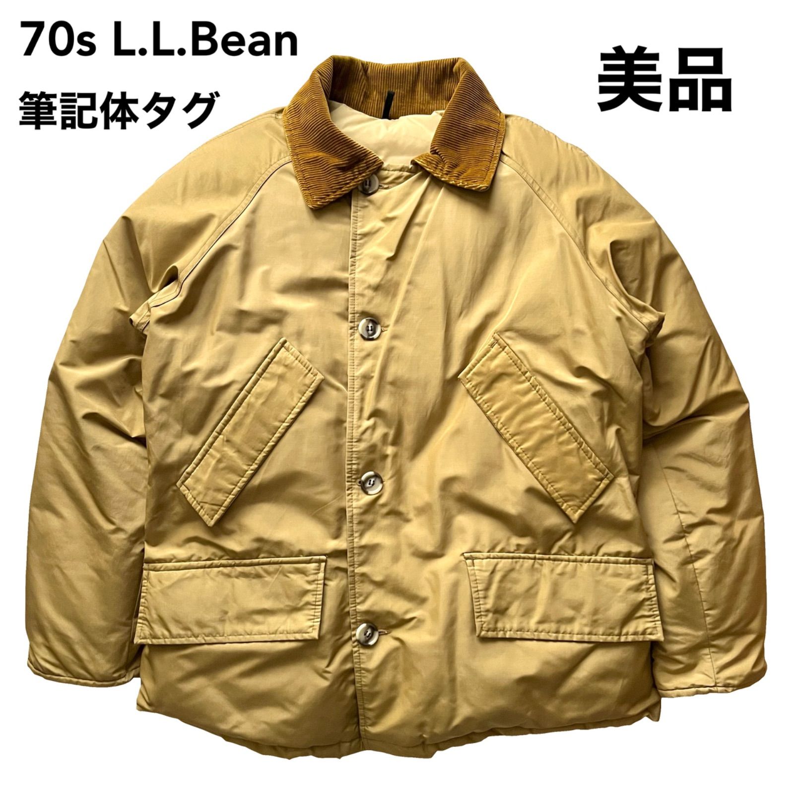 70s L.L.Bean ダウンマッキーノ ベージュ 筆記体タグ - メルカリ