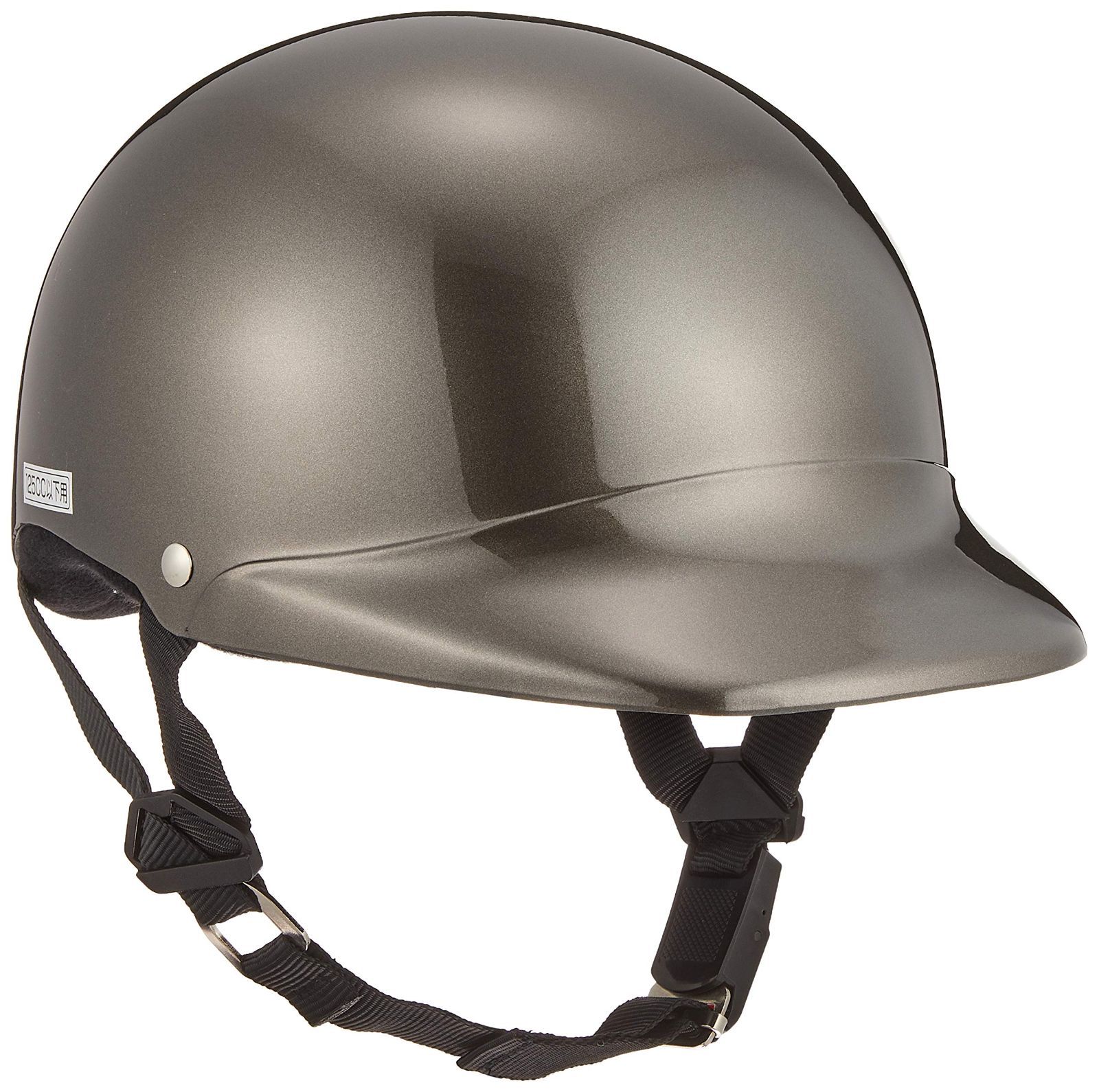 バイクパーツセンター(Bike Parts Center) ヘルメット ハーフ ツバ付 ガンメタリック フリーサイズ (頭囲 57cm~60cm未満) 7003