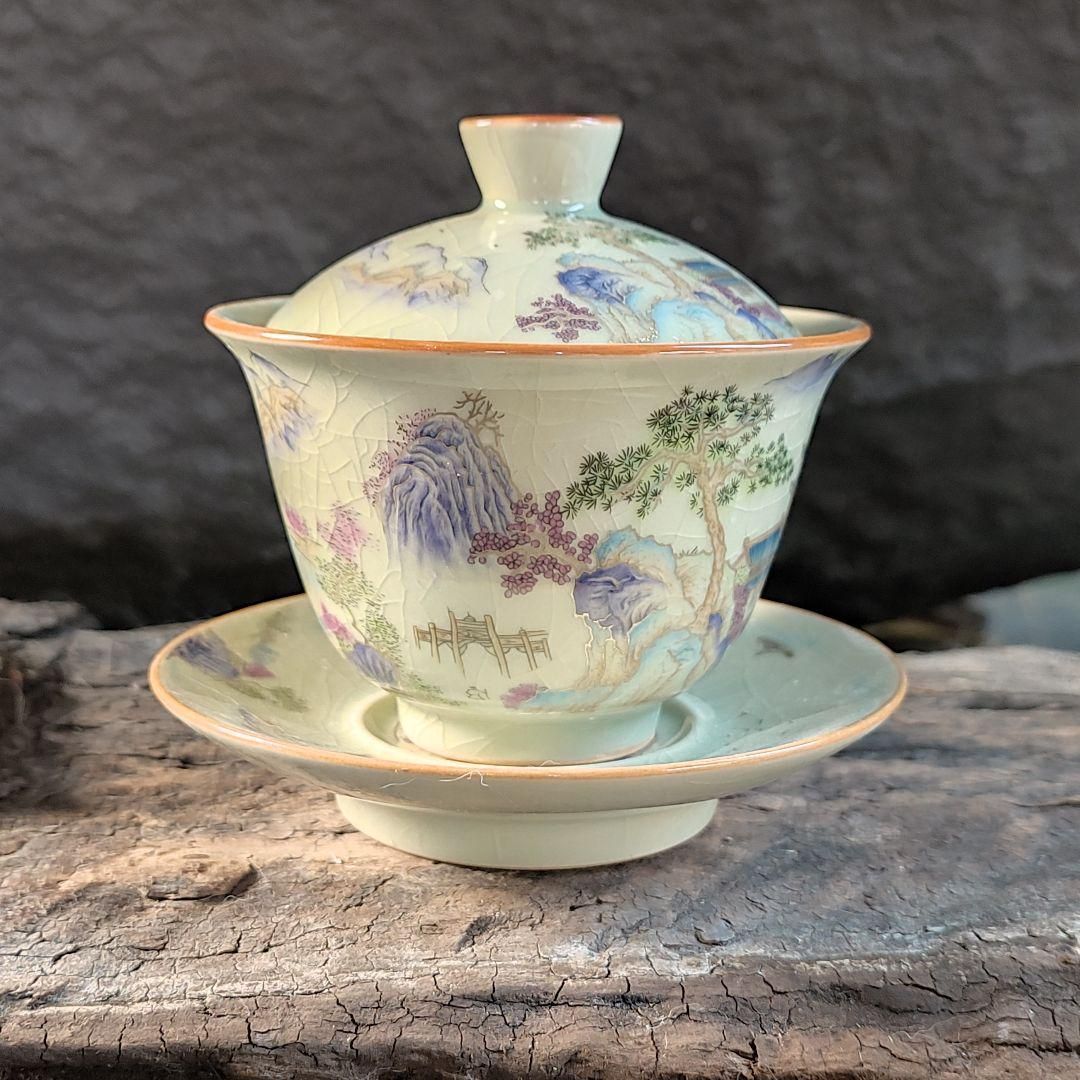 中国茶器 陶泥蘭亭集序三才蓋碗 陶磁茶碗 煎茶器 新品未使用 中国茶器 陶泥蘭亭集序三才蓋碗 陶磁茶碗 煎茶器 新品未使用