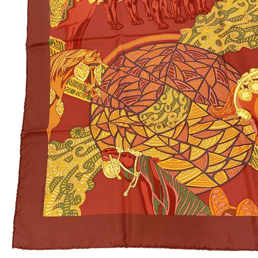 中古】【箱付き】 HERMES エルメス シルク カレ90 ART des