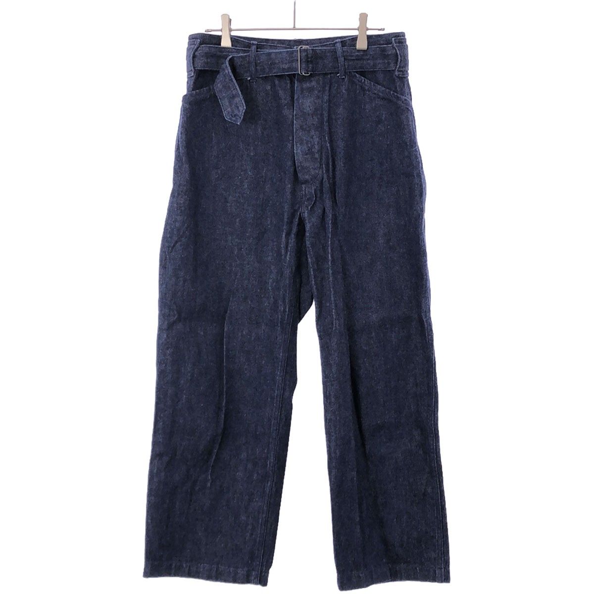 comoli ベルテッドデニムパンツ インディゴ サイズ1 COMOLI (コモリ) デニム ベルテッドパンツ