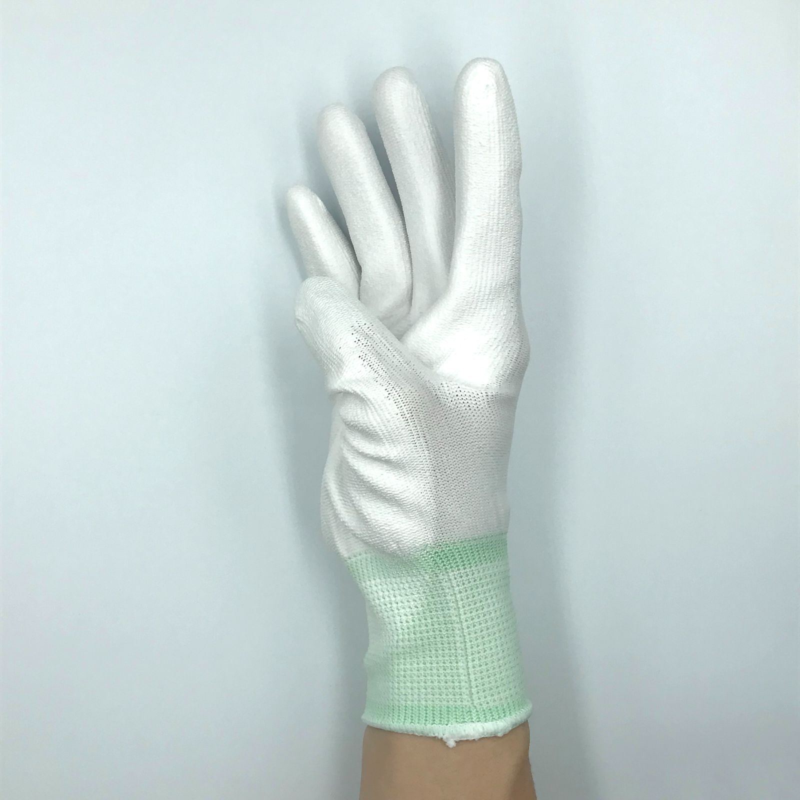 スマイルワーク ウレタン背抜き手袋10双入×10袋（100双セット） Mサイズ PUコーティング手袋 使い捨ての品質管理、精密作業用PU手袋 - 3