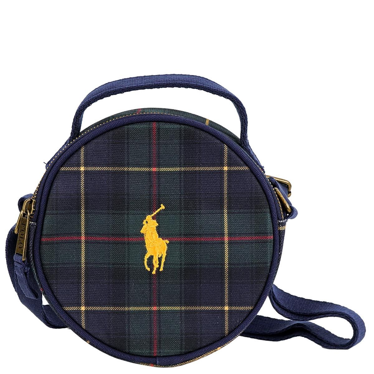 Polo Ralph Lauren ポロラルフローレン ショルダーバッグ 4AR106 POLO ROUND HANDBAG レディース 女性 ジュニア ハンドバッグ ECD POLO PLAID/Yellow ネイビー×イエロー