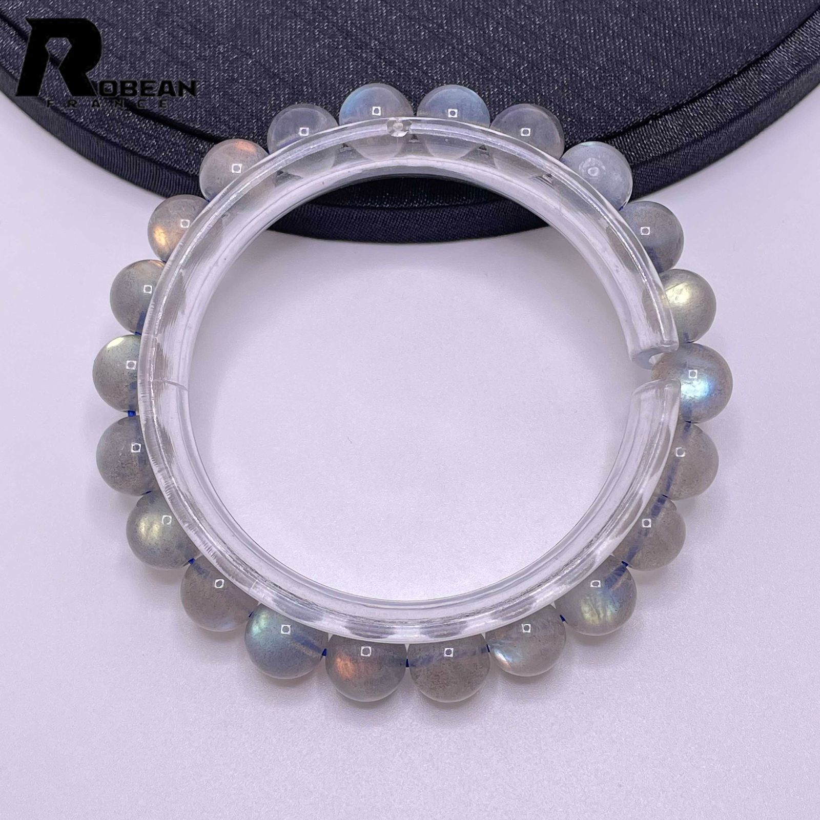 綺麗 EU製 定価5万円ROBEAN・レインボーラブラドライトパワーストーン ブレスレット アクセサリー 開運 浄化 綺麗 プレゼント ギフト 8.8-9.3mm M0109992