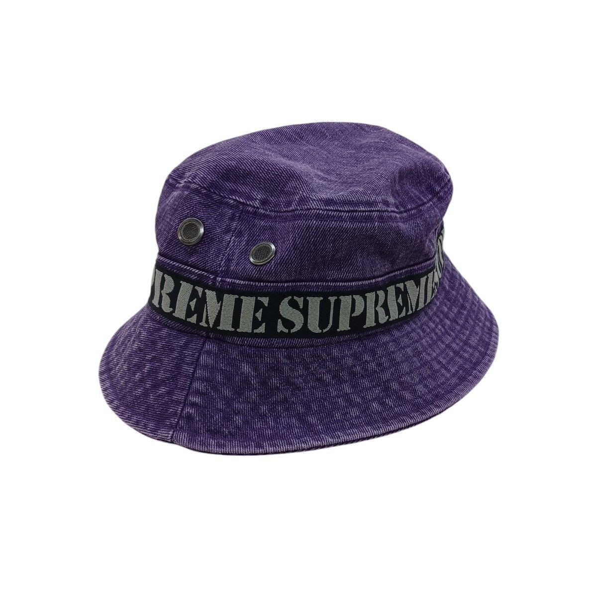 23SS 未使用品 Supreme SUPREME シュプリーム Stencil Webbing Boonie ブーニーハット 紫 サイズML