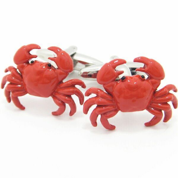 おめでたい真っ赤なカニ カフス カフスボタン カフリンクス cufflinks cuffs メンズ 男性 スーツアクセサリー専門店 父の日 ギフトにも 誕生日 プレゼント プチギフト おしゃれ カフスマニア