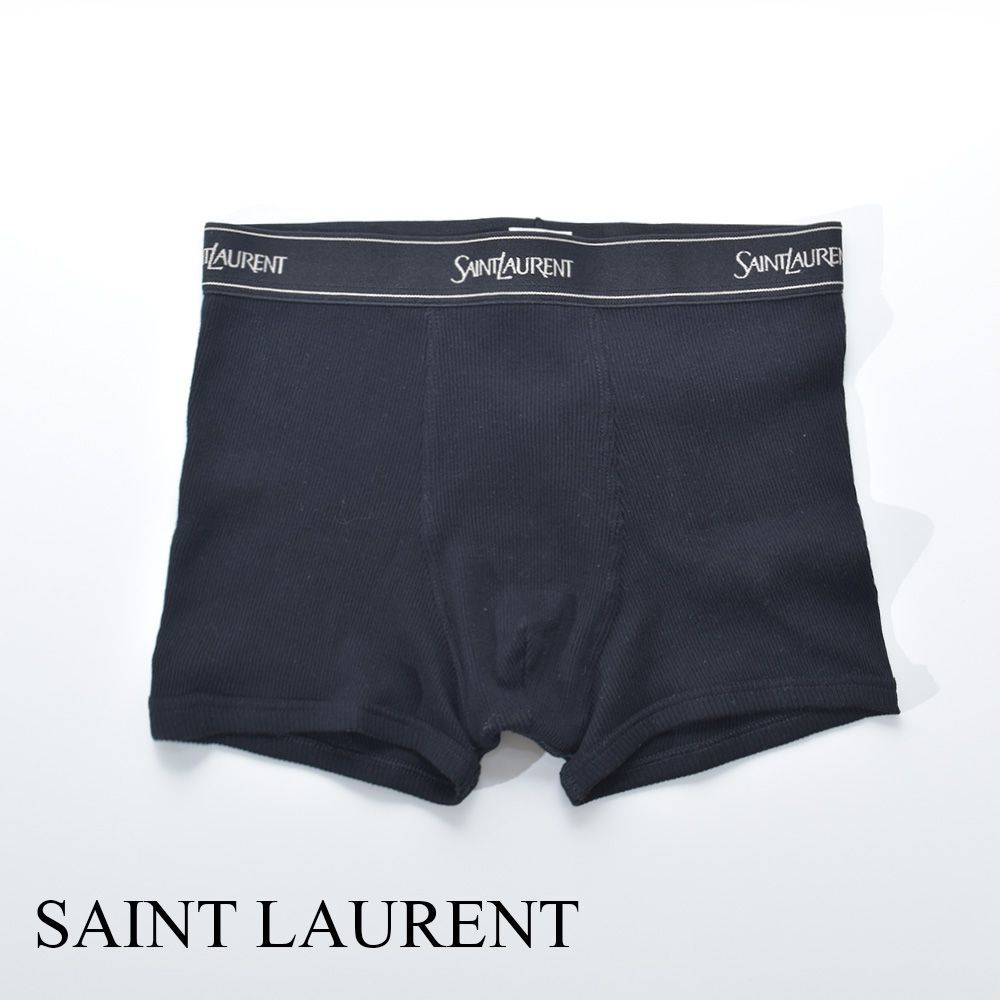 サンローラン アンダーウェア ボクサー 下着 ロゴ メンズ 黒 ブラック ブランド コットン SAINT LAURENT 760696