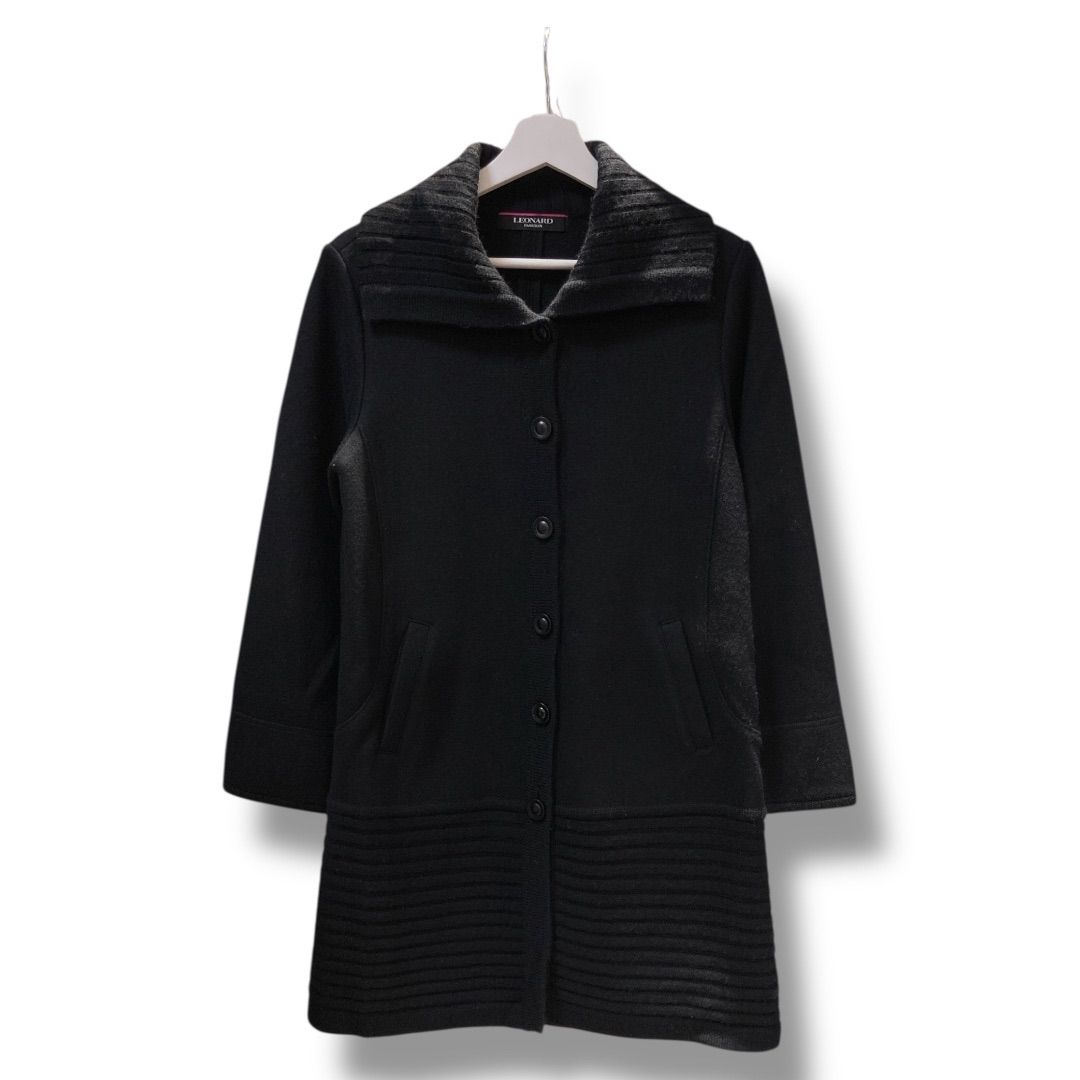 LEONARD FASHION レオナール ファッション ウールロングカーディガン