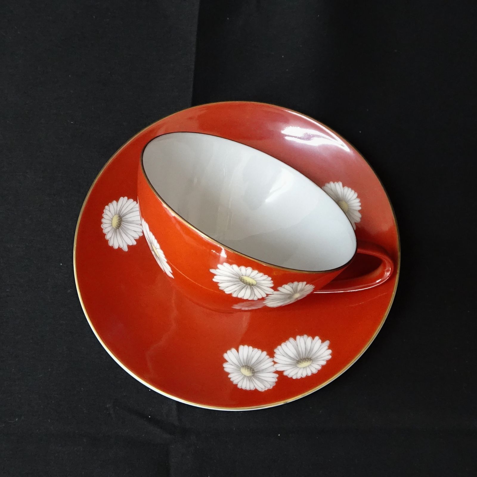 NORITAKE ノリタケ カップ・ソーサー 金緑朱菊白菊（マーガレット） 4客 ｜代購幫