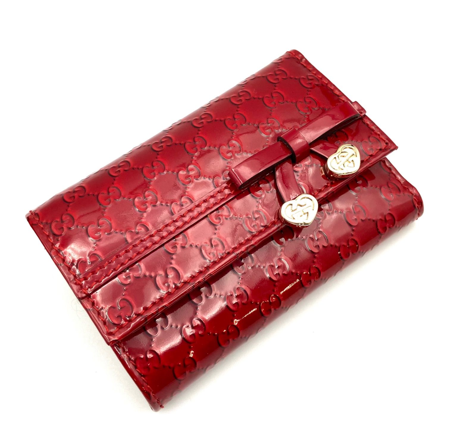 GUCCI グッチ マイクログッチシマ ラブリーハート 財布 ブロンズ