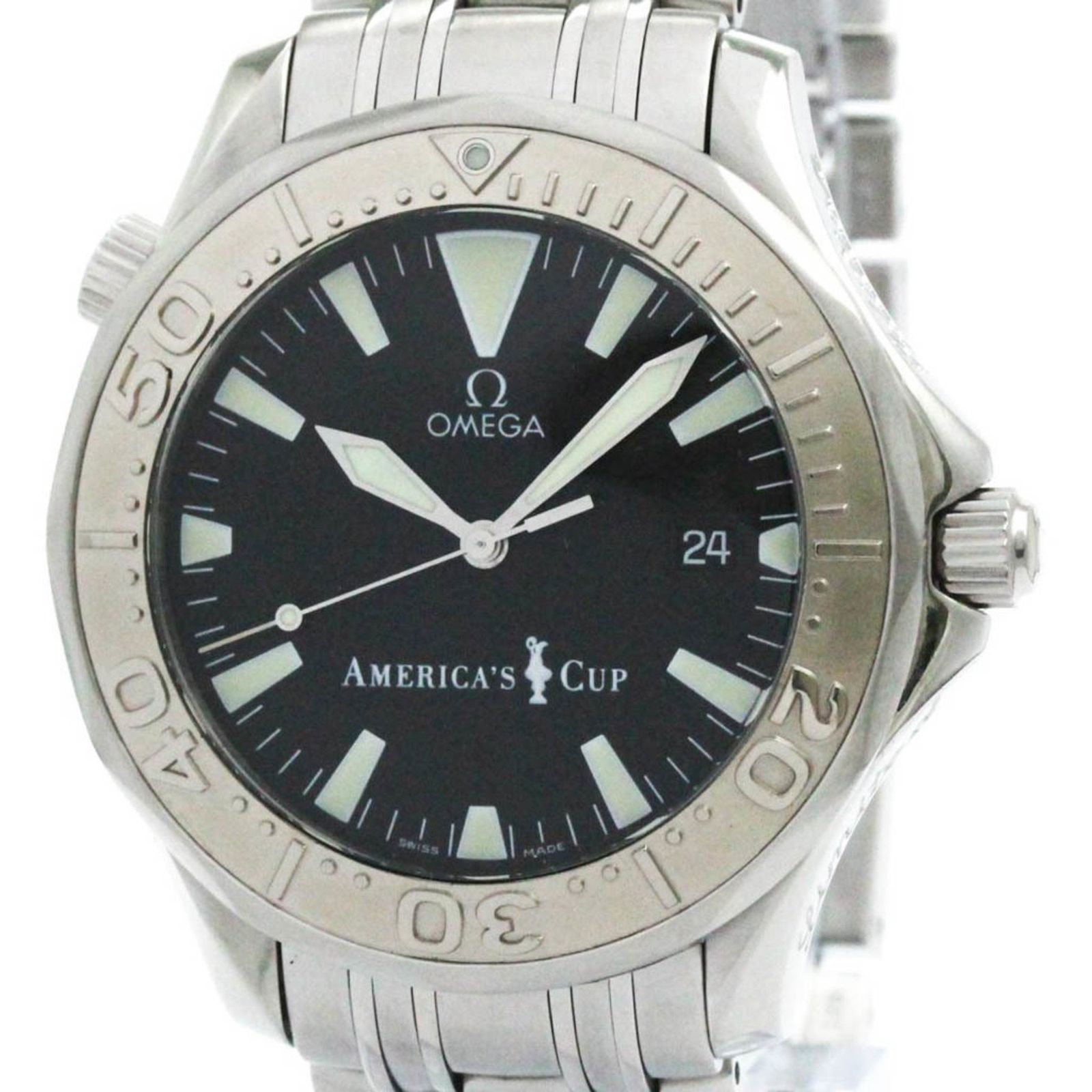 オメガ OMEGA シーマスター プロフェッショナル 300M アメリカズカップ ホワイトゴールド ステンレススチール 自動巻き メンズ 時計 2533.50 外装仕上げ済み