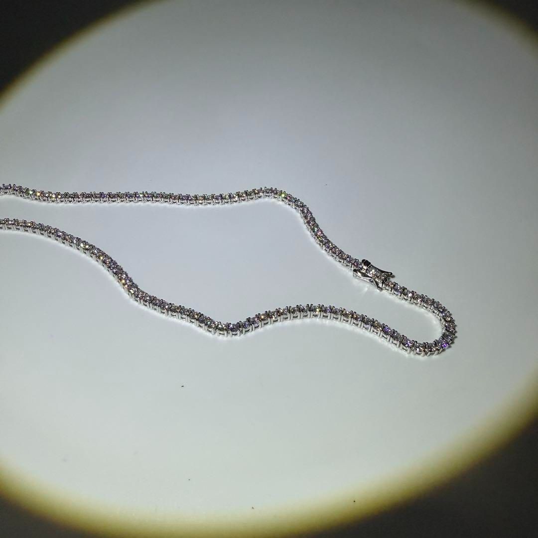 モアサナイト テニスネックレス 3mm 40cm シルバー925 - メルカリ
