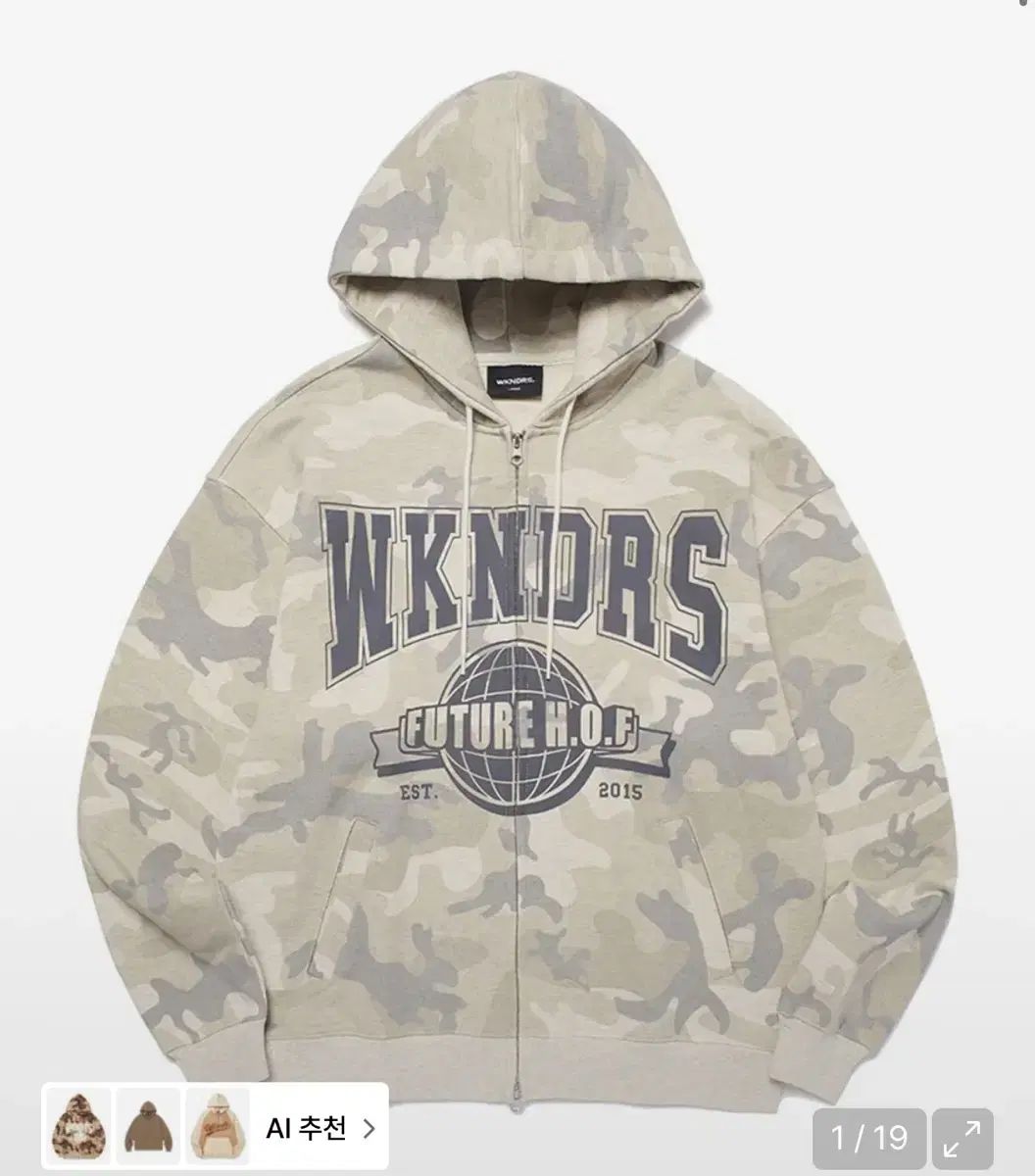 WKNDRS h o f フードジップアップ o camo Mサイズ