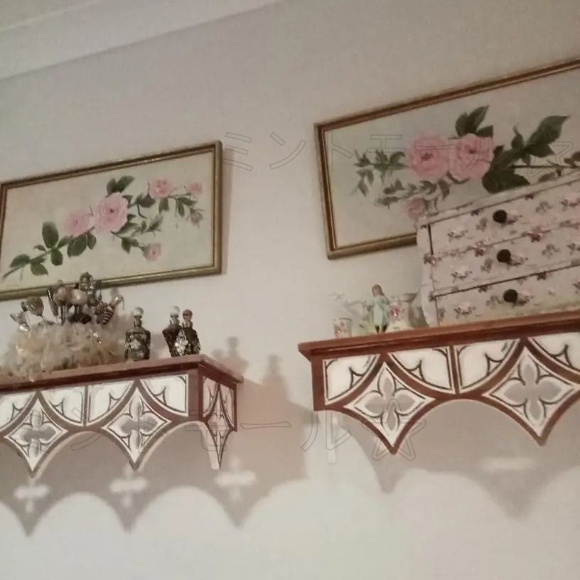 アンティーク調 飾り棚 アイアン 壁掛け ウォールラック ブラック