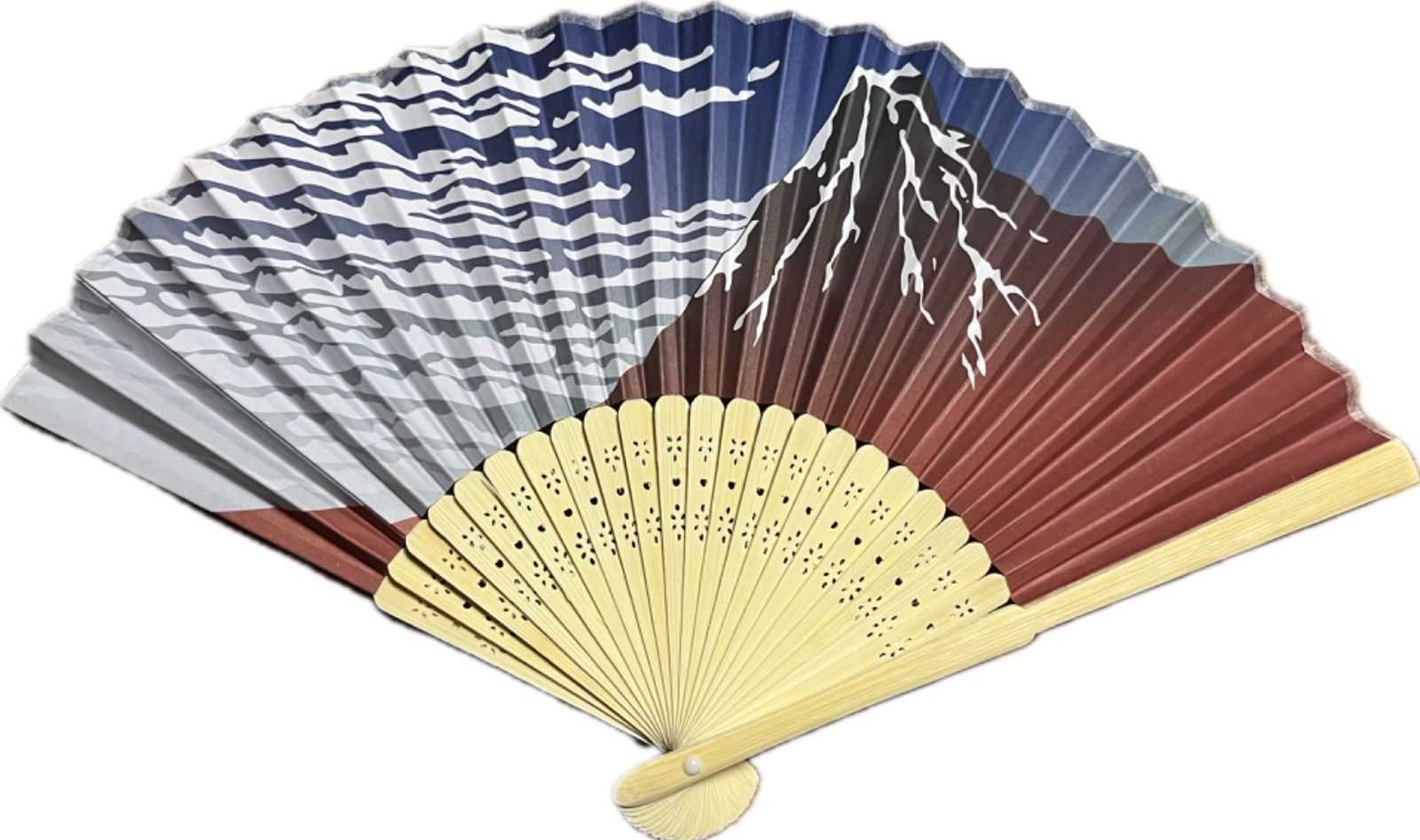扇子 Paper Folding Fan Red Mount Fuji - メルカリ