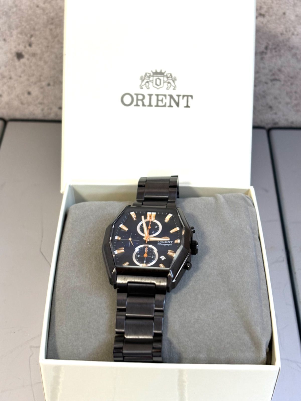 美品 箱入り ORIENT オリエント TTAG-CO-B カットガラスメンズアナログ