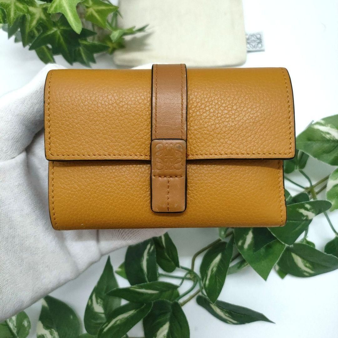 LOEWE イエロー 三つ折り財布 ロエベ☆LOEWE☆三つ折り財布☆スモールバーティカルウォレット