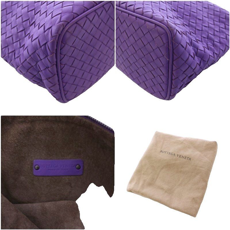 BOTTEGA VENETA／ イントレチャート ナッパ コスメポーチ パープル ボッテガヴェネタ BOTTEGA VENETA イントレチャート
