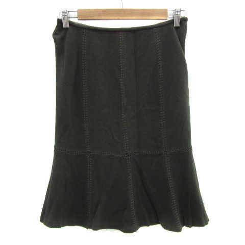 ボッシュ BOSCH マーメイドスカート ミモレ丈 ステッチ 38 M モスグリーン /YS15