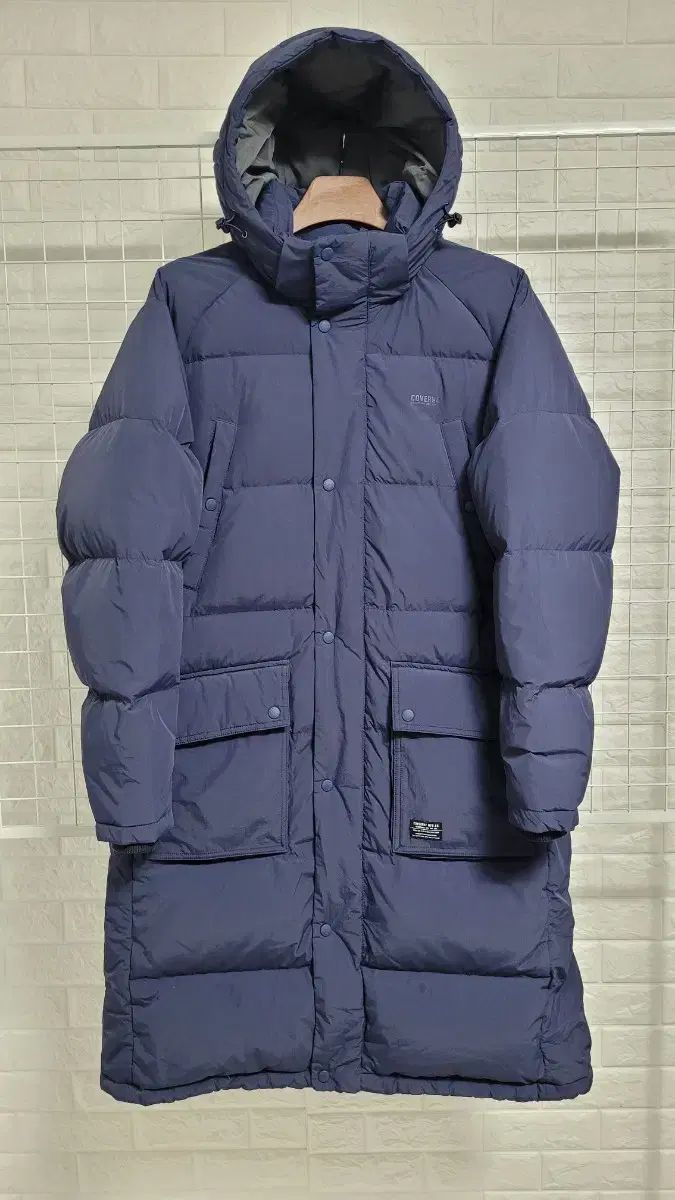 【雷市場（ポンジャン）商品韓国直送】 M ー 100 COVERNAT(カバーナット) ネイビー 2ウェイジッパー ロングダックダウン 帽子は取り外し可能です 実寸 L