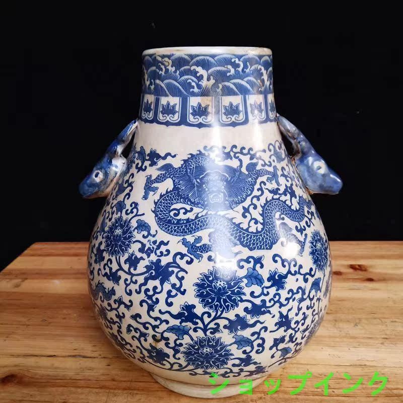 青花磁 鹿頭尊 置物 景徳鎮 陶磁器 装飾品 現代工芸品 美術品 青花磁 鹿頭尊 置物 景徳鎮 陶磁器 装飾品 現代工芸品 美術品