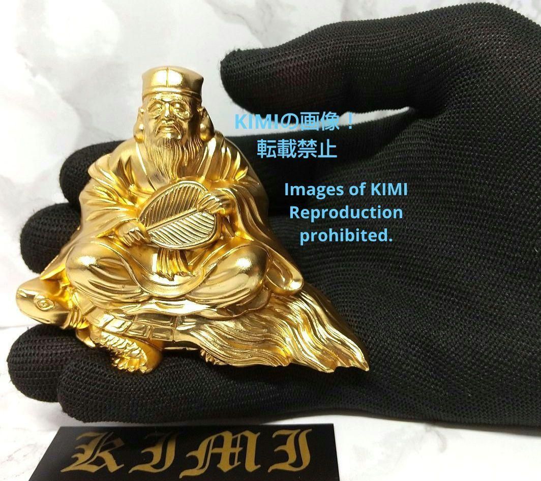 寿老人 金メッキ 24金 名仏師 牧田秀雲 原型 仏像 置物 仏教美術