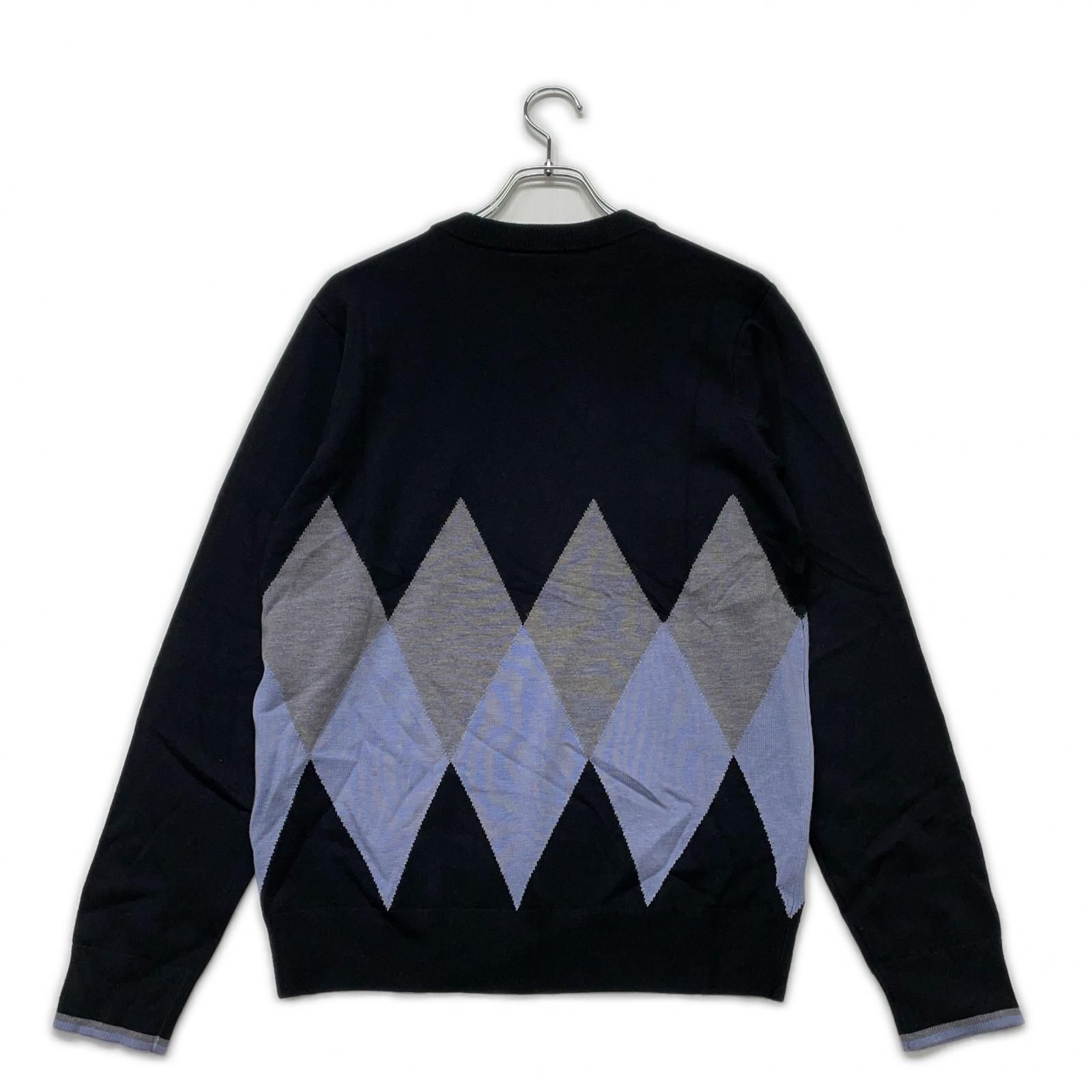 メンズ ムータマリン muta MARINE セーター 4 S 黒 クルーネック アーガイル ウール混 長袖