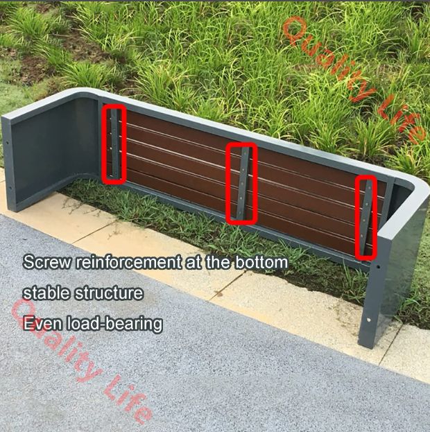 パティオガーデンベンチ屋外ベンチ 耐候性防食防水ベンチ 鋳鉄フレームとプラスチック製木製椅子の表面 300kgに耐えることができます サイズ 100x40x45cm WWW_NOITHATQUANGTHANH_NET