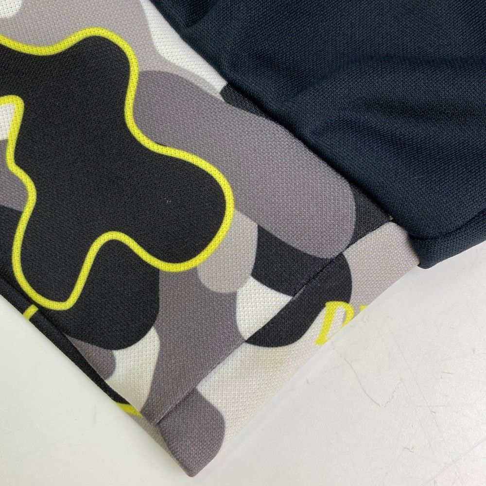 サイズ：3 DANCE WITH DRAGON ダンスウィズドラゴン  ハーフジップ 長袖Tシャツ 切替迷彩 カモフラ柄 ブラック系 [240101442624] ゴルフウェア メンズ ストスト サイズ：3 DANCE WITH DRAGON ダンスウィズドラゴン ハーフ