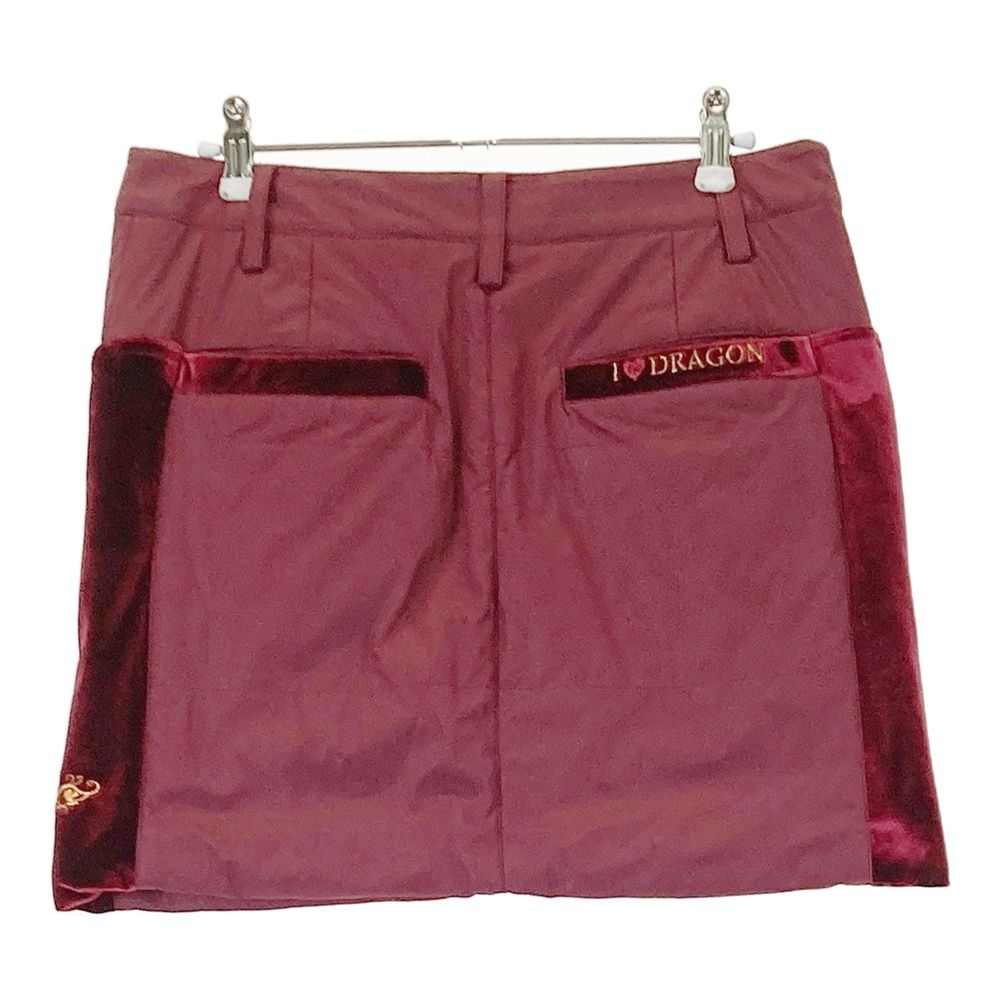 サイズ 3 DANCE WITH DRAGON ダンスウィズドラゴン 中綿スカート レッド系 240101496387 ゴルフウェア レディース ストスト