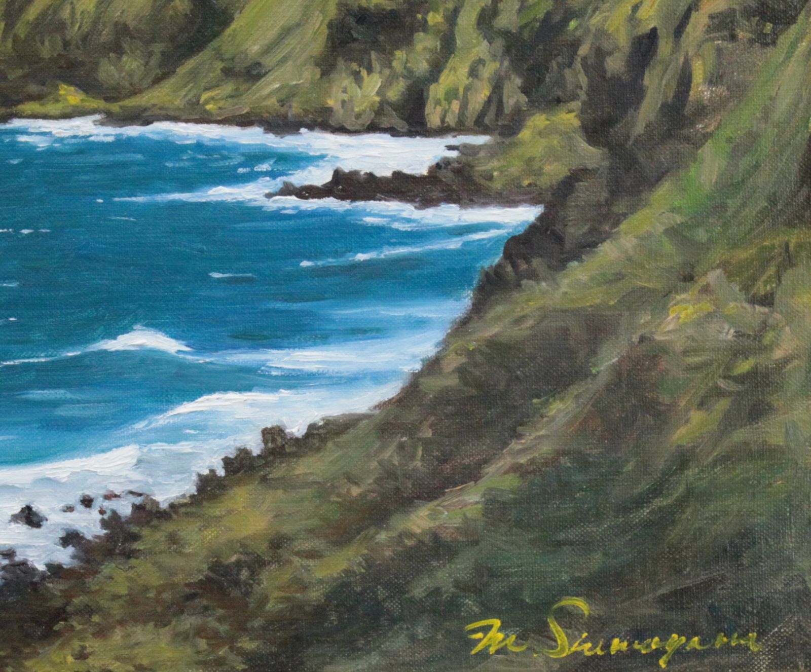 下山正八 油絵 油彩画『積丹半島 神威岬』【真作保証】 絵画 下山正八 油絵 油彩画『積丹半島 神威岬』【真作保証】 絵画