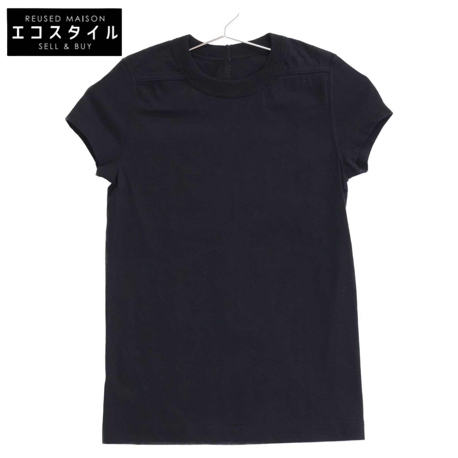 Rick Owens リックオウエンス ﾌﾞﾗｯｸ Cropped Level Tｼｬﾂ RP01C5235-JA 38