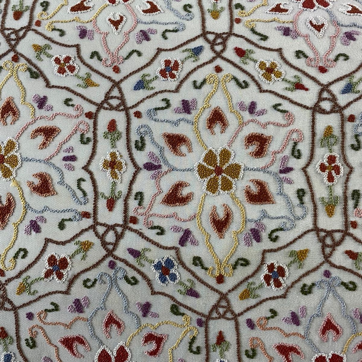 袋帯 逸品 華文 草花 相良刺繍 六通 正絹