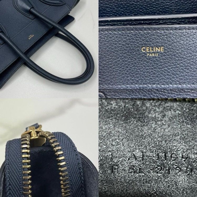 セリーヌ ラゲージ マイクロ レザー ネイビー ハンドバッグ 2019年